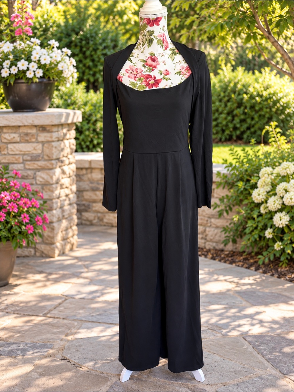NWT Halara Easy Peezy Black Long Sleeve Wide Leg Jumpsuit Size L Regular
